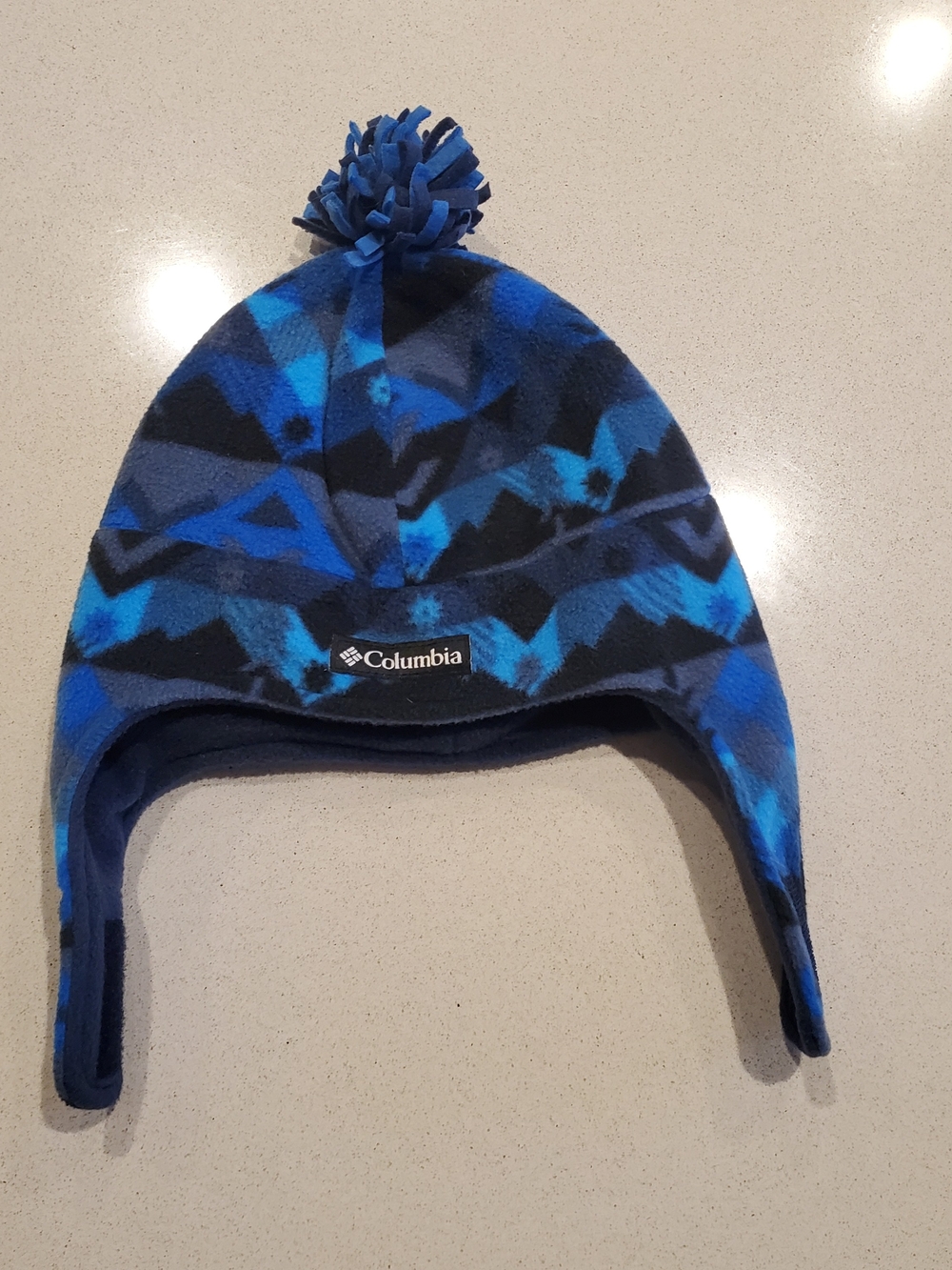 Like New. Columbia Fleece Pom Earflap Hat - Toddler
